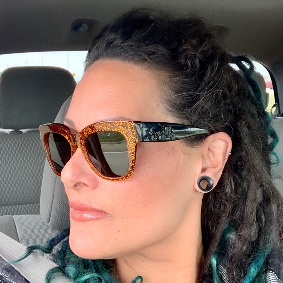 Coach Amber Saddle Glitter Square Sunglasses - Picture 7 of 7